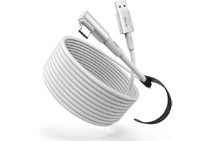 KIWI design 6M Câble Link Compatible avec Meta Quest 3S/Quest 3, Quest 2/Pro/Pico 4 PC Steam VR Accessoires, câble de Liaison USB 3.0 Super Rapide de 5Gbps (Blanc)
