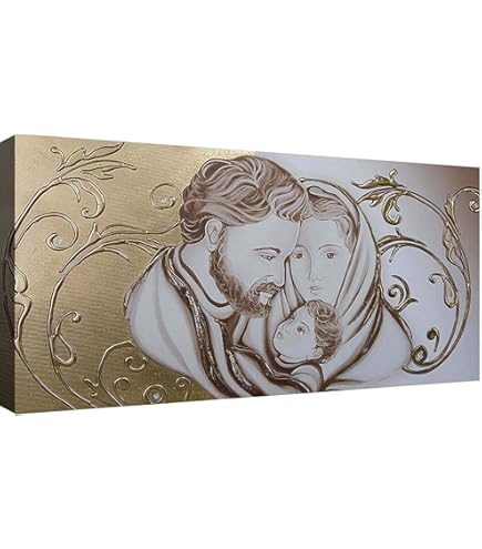 Quadro Sacra Famiglia Su Tela CAPEZZALE - Riproduzione 50x100cm, Stampa HD, Pronto Da Appendere