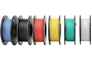 AWKAQUN 0.05mm² Cable eléctrico de 30AWG, cable de conexión de cable flexible Resistencia a altas temperaturas de cable trenzado 600V 10m (30AWG)