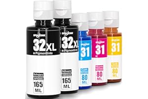 SPACEINK Encre 31 32XL compatible avec les imprimantes HP Smart Tank Plus 555, encre 31 32 XL pour Smart Tank 5105 5106 5107 7005 7006 7605 7305 7306 455 515 519 530 558 558 55 Numéro de l'article : 9