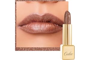 OULAC Metallic Shine Glitter Läppstift, High Impact Lipcolor, Lätt mjuk och ultrafuktande, Långvarig, Vegan & Cruelty-Free, H