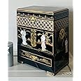 Oriental Chinese Jewellery Box, Hand Painted Jewellery Chest Case with Mother Of Pearl, Asian Furniture & Giftware