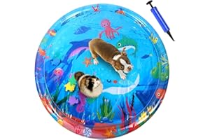 GENERIC Materassino gonfiabile ad acqua, tappetino rinfrescante per cani e gatti, cuscino sensoriale per acqua, materiale spesso a tenuta stagna, per giochi estivi e relax, 91 x 91 cm