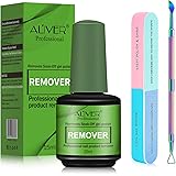 ATOANY Solvente per Smalto 15ml con Spingi Cuticole e lima per unghie,Remover Semipermanente Unghie,Gel Remover Smalto,Rimuov
