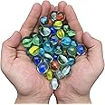 MANSHU 60 Pieces Glass Marbles for Marble Games , Eyes Glass Marble / Sling Shot Ammo , 0.63 inch , 6 Colors