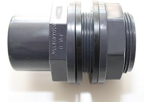 PVC-U-genomföring 40 mm 50 x 40 x 1 3/4 tum med självhäftande hylsa och yttre gänga/dammfilter
