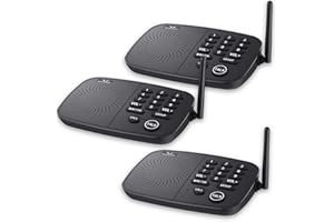 Wireless Intercom System Hosmart 1/2 Mile Long Range 10-Channel Security Wireless Intercom System for Home or Office(2019 New Version)(3 Stations Black)