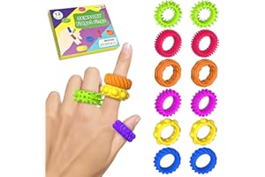 SINIRTTOU Snirttou Fidget Ring Toys for Children Adults, 12 Pieces Silicone Anxiety Ring Set, Fidget Toys Sensory Rings, Decompression Toy for Stress Relief and Anxiety Relief