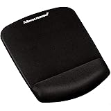 Fellowes PlushTouch Mouse Mat with Wrist Support Featuring Microban Antimicrobial Protection, Black 9252003