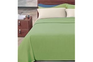 Passione per le tele COPRILETTO IN COTONE TINTA UNITA. Copriletto primavera/estate in piquet di cotone tinta unita millerighe leggero traspirante 8 colori disponibili (singolo, verde)