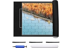 UKOFEW Tapis de Puzzle Rouleau Feutre, Puzzle Mates 2000 Pièces, Tapis de Rangement pour Puzzle avec Pompe Gonflable, Tapis de Puzzle pour Puzzle pour Voyage Sac de Rangement