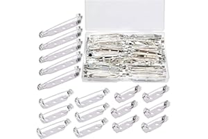 HUAZIZ 100 Pezzi di Spille da Balia,Spille,Posteriori di Gioiello Spille Metalliche di 3 Formati 20 mm, 25 mm, 32 mm (Argento) Pins di Sicurezza per Fai da Te