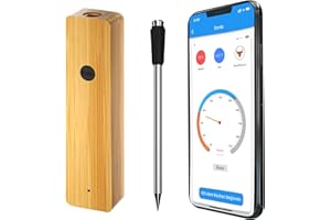 TANGZHE Kabelloses Smart-Fleischthermometer 100m Bluetooth Grillthermometer Bratenthermometer Meat Thermometer Für Oven Ofen Grill Küche BBQ Smoker Rotisserie.Weihnachtsgeschenke