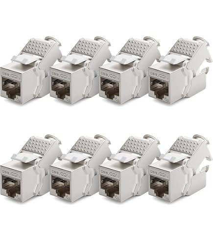 Connecteur RJ45 Sans Outil 10 Gbit/s - Pour Câbles CAT6a CAT7 CAT8 Blindés | Boîtier Métallique