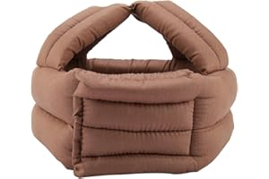 OREILET Elderly Protective Hat - Adjustable Anti-fall Helmet for Collision Prevention & Shock, Breathable Head Cap for Fall Prevention, 25.2-28.7in (Brown)