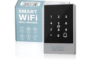 SOREX wireless Solutions Lector de pared SMART WiFi electrónico de control de acceso, control de acceso con RFID, apertura de código y celular, autorización de acceso del lector