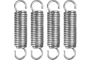 NICAVKIT 4Pcs Ressorts de traction 80mm avec Crochets, Ressort de Tension en Acier Inoxydable, Ressorts Extension Diamètre Extérieur 18mm, Diamètre du fil 2,5mm, Force 13 kg