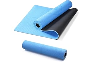 Ellylife Yoga Mat,Non-Tearable Exercise Mat,Rubber and Eco Material with Alignment Lines,Non Slip,with Free Carry Strap for Pilates, Sit-Ups, Stretching, Gymnastics, Meditation