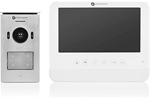 Smartwares DIC-22212 video door intercom (for 1 participant with recording function, 720p HD, 7 inches (17.8 cm), LCD monitor, pan/tilt camera, night vision function)
