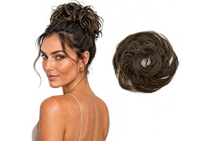 CAISHA Hårstycke Hårelastiskt Updos Brudfrisyrer Voluminöst Lätt Vågigt Bulle Askbrun G10B