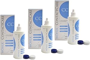 SAKIOO Wöhlk Contact Care All-In-One Lösung 3x 360 ml mit Kontaktlinsenbehälter