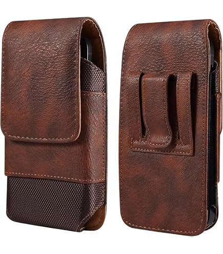 QBYVQQN Custodia Da Cintura In Pelle Per Telefono Uomo - Marsupio Portacellulare Con Porta Carte E Moschettone, 8.5x17x3 Cm, Adatto A Smartphone Grandi