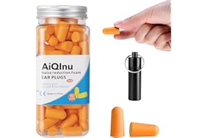 AiQInu Tapones para los oídos para dormir, protección auditiva, 60 pares de tapones para los oídos de 38 dB SNR, tapones para los oídos de espuma súper suave, protección contra el ruido