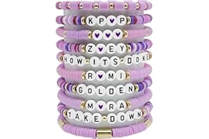 AURTHOS For Grils Bracelet 10Pcs Korea-pop DemOn Friendship Merch Bracelets Stackable Stretch Hunters Singer Inspired Letter Bracelets for Girls Women Fans Christmas Gifts