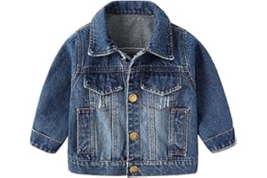 UnoSheng Chaqueta vaquera de manga larga para niños, niños, niños, niñas, abrigos, ropa de abrigo, ropa de abrigo, chaleco, 62