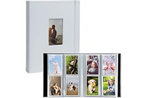 GOODSNETIC Photo Albums, 208 Pockets PU Leather Mini Album Compatible with Fujifilm Mini 7s 8 8+ 9 25 26 50s 70 90 Film, PIC-300 Z2300 Film Instant Camera, White