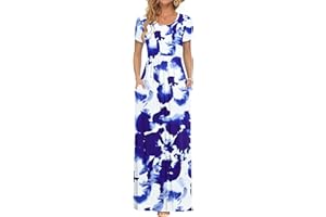 AUSELILY Maxi Dress for Women - Summer Casual Long Dresses for Ladies with Pockets