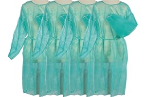 Tiga-Med Camici monouso in tessuto non tessuto, 120 x 140 cm, 100 pezzi, 30 g/m², verde, tinta unita, MRSA, verde, 120x140cm