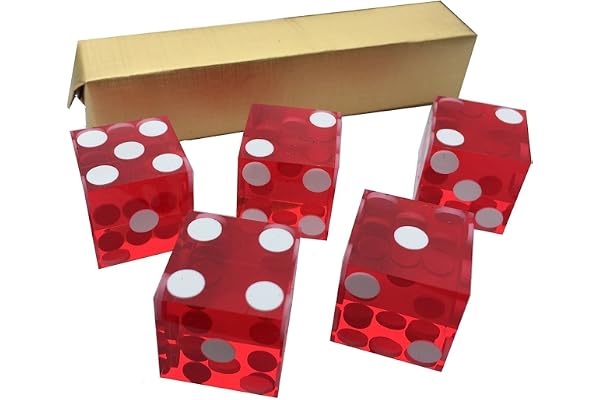 JP G ~ AMES LTD 19 mm akryl kasinoklass craps tärningar (5 st)
