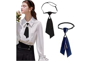 NiceYnn Cravate Pré-nouée Réglable Bande Elastique Décor avec Pendant Perle Uniforme Scolaires Chemise Cosplay