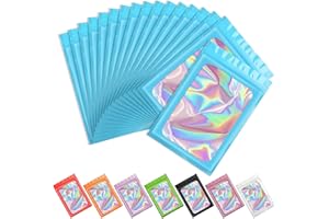 Artcut 100 Pezzi Bustine Per Confetti, Sacchetti Richiudibili, Sacchetti Alimenti Richiudibili, Ziplock Bags, Sacchetti Zip per Il Confezionamento Di Cibo, Rossetto, Regalo, Unghie(Blu, 7.5x12cm)