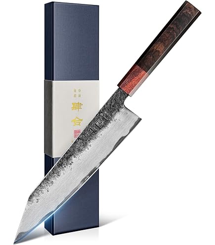 FINDKING Kiritsuke-Messer 9 Zoll – Japanisches Damastmesser, AUS-10 Stahl, BLACK-ROSE Serie