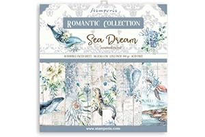 STAMPERIA INTERNATIONAL, KFT Stamperia-Scrapbooking Pad-Romantic Sea Dream, Multicolore, 12 x 12 inches