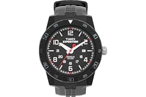 Timex Męski wytrzymały analogowy zegarek kwarcowy z wyświetlaczem chronografu i plastikowym paskiem