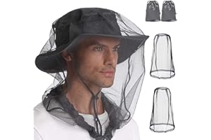 Aisikoo 2 Stück Moskitonetz Kopf für Insekten mit Tragetasche, Head Net Face Mesh Head Cover für Outdoor, Moskitonetz Hut für Angeln, Moskito Kopfnetz Insektennetz für Kopf, Moskitoschutz Dschungel