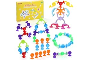 ECHOCUBE Giocattoli a Ventosa, 48 Pz Ventosa Giochi Bagnetto Neonato, Giocattoli Bagno a Ventosa, Giocattolo Sensoriale da Viaggio per Bambini dai 3 Anni in su