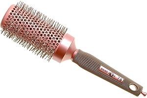 Head Jog 78 Pink Radial Brush. Ceramic Coating Barrel with Nylon Bristle & Rubber Handle. Lightweight & Durable Hair Brush for Hairdressing. Reduce Frizz for Healthy Looking Hair. (43mm)