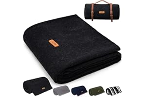 Molithe Manta de Lana 100%, 48 x 62 Pulgadas, cálida, Gruesa, Lavable, Manta de Lana Militar, Ideal para Camping, al Aire Libre, Eventos Deportivos, Kits de Supervivencia