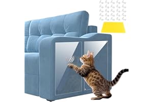 SWETFELA 12 Pcs Cat Sofa Protector, Transparent Anti Scratch Cat Tape, Anti Cat Scratch Furniture Protector, Door Protector Dog Scratch, Cat Furniture Protector for Fabric Sofa, Door, Walls, Mattress, Car Seat