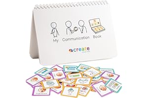 CREATE VISUAL AIDS Communication Book with 6 visual communication resources and 34 removable pecs cards visual symbols to support communication, routine and transition - Suitable for autism, adhd (Preschoolers)