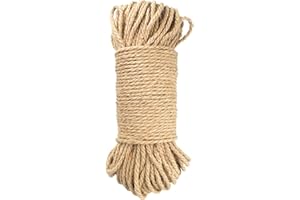 KINGLAKE 5mm Dick Juteseil,20m Jute Hanfseil,Dick Jutekordel Kunst Basteln Garten Schnur für Garten und Dekorieren