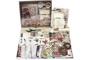 Irayin Kit d'accessoires de Scrapbooking de 155 Pièces, Esthétique Bullet Journal Scrapbook Kit avec A6 Grille Carnet, Autocollants de scrapbooking - Cadeau DIY pour Filles et Femmes (Plante)