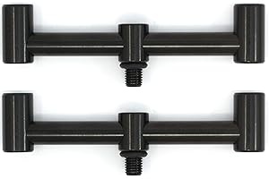 Phoxinus Lot de 2 mini buzz bars noirs 13 cm pour cannes à pêche, bâtons de banque, repose-cannes, repose-fesses etc. Buzzer Bars Carpe Course Match Équipement de pêche Accessoires Repose-équipement