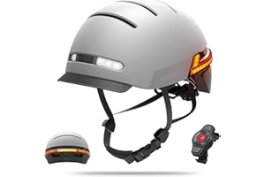 LIVALL Casque de Vélo Clignotant Bluetooth avec Lumières LED, avec Microphone et Haut, Casque de Vélo Intelligent avec Télécommande, Alarme SOS, Parleur, Homme et Femme Adultes