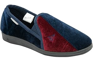 DUNLOP Duncan Mens Velour Twin Gusset Slippers