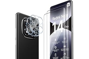 ELYCO Protection Écran pour Xiaomi Redmi Note 14 Pro 5G/POCO X7, 2 Pièces Films Verre Trempé + 2 Pièces Caméra Arrière Protecteur, 9H Dureté, Full Cover Anti-Bulles/Anti-Rayures, HD Transparent